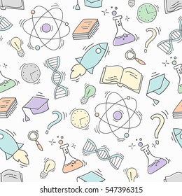 Hand Drawn Science Seamless Pattern