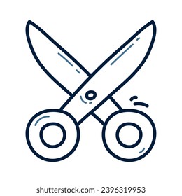 Hand drawn Scissors doodle line illustration. Scissors doodle icon vector.