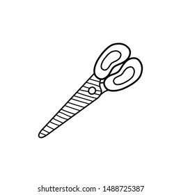 Hand drawn Scissors isolated on a white. Sketch. Vector illustration.