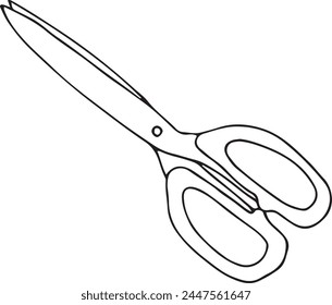 Hand drawn scissors isolated on white background
