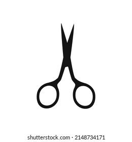 Silueta de tijeras dibujadas a mano para sastres, barberos aislados en fondo blanco