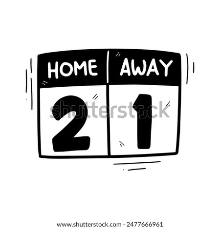 Hand Drawn Score Board. Doodle Vector. Isolated on White Background - EPS 10 Vector