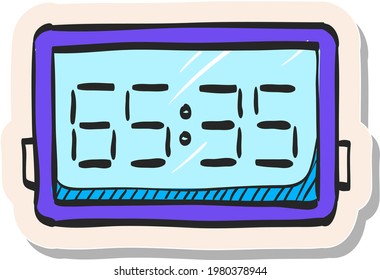Hand drawn Score board icon in sticker style vector illustration