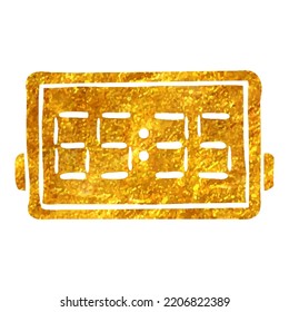 Hand Drawn Score Board Icon In Gold Foil Texture Vector Illustration