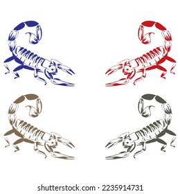 Ilustración del vector de escorpión dibujado a mano. Signo de Escorpio Zodiaco
