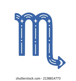 Hand drawn Scorpio zodiac sign. Ornate vector symbol