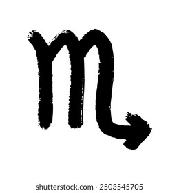 Hand drawn scorpio zodiac sign Esoteric symbol doodle Astrology clipart Element for design