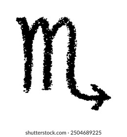Hand drawn scorpio zodiac sign Esoteric symbol doodle Astrology clipart Element for design