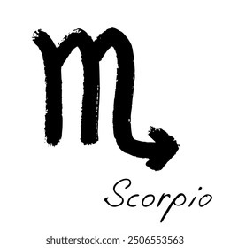 Hand drawn scorpio zodiac sign Esoteric symbol doodle Astrology clipart Element for design