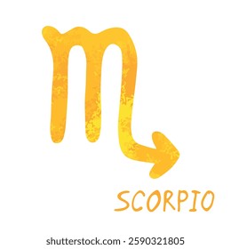 Hand drawn scorpio zodiac sign Esoteric symbol doodle Astrology clipart Element for design