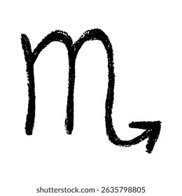 Hand drawn scorpio zodiac sign Esoteric symbol doodle Astrology clipart Element for design
