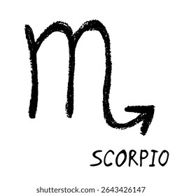 Hand drawn scorpio zodiac sign Esoteric symbol doodle Astrology clipart Element for design