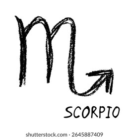 Hand drawn scorpio zodiac sign Esoteric symbol doodle Astrology clipart Element for design