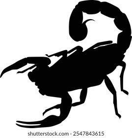 Ilustración de silueta de animal de insecto de escorpión dibujado a mano