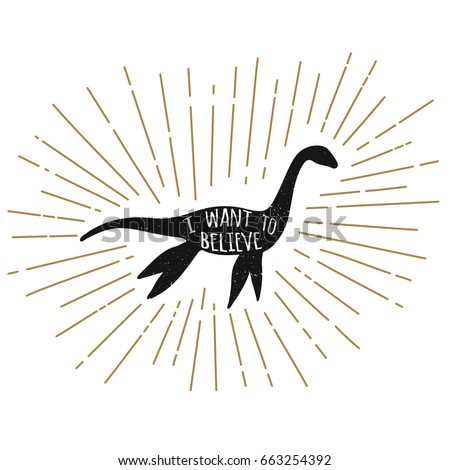 hand drawn scotland loch ness monster stock vector royalty free