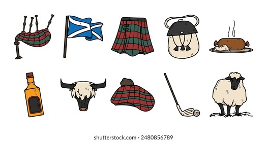 Hand Drawn Scotland Set Collection