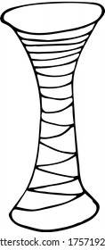 Hand drawn scratching post. Pet. Stock vector illustration. 