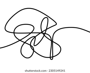 Hand drawn scrawl sketch. Abstract scribble, chaos doodle. Vector illustration Isolated on white background