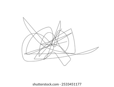 Esboço desenhado à mão. Rabiscar abstrato, caos rabiscar. Ilustração vetorial isolada sobre fundo branco. Vetor feito à mão não AI.