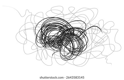 Padrão de rabiscar de linha de esboço desenhado à mão. linhas caóticas aleatórias. Mão desenhando a braçadeira de rabisco, Lápis lápis lápis lápis lápis textura marcador textura arte abstrata fundo..eps8