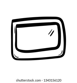 Hand drawn screen doodle icon. Hand drawn black sketch. Sign symbol. Decoration element. White background. Isolated. Flat design. Vector cartoon illustration.