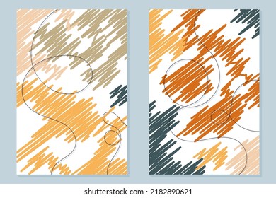 Hand drawn scribble abstract art. Contemporary design. Modern art. Abstract Designs and Shapes. Set of fluid geometric shapes. Scandinavian design. Home decor. Modern abstract painting.