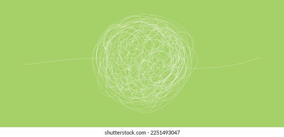 Hand drawn scribble chaos line. Abstract random labyrinth in doodle style. Clutted clew. Continuous line.Vector isolated illustration