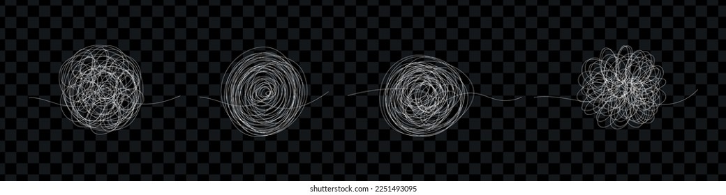 Hand drawn scribble chaos line. Abstract random labyrinth in doodle style. Clutted clew. Continuous line.Vector isolated illustration