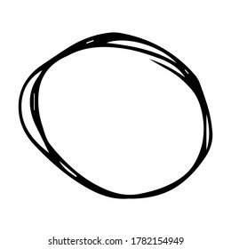 Hand drawn scribble circle.  Black doodle round circular design element on white background. Vector illustration