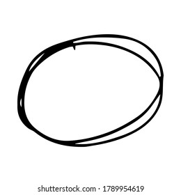 Hand drawn scribble circle.  Black doodle round circular design element on white background. Vector illustration
