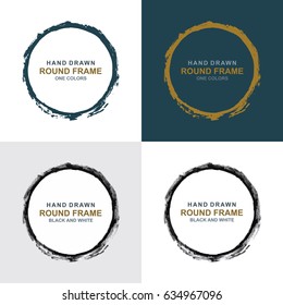 Hand Drawn Scribble Circle Frames Set.
Vector Design Elements
