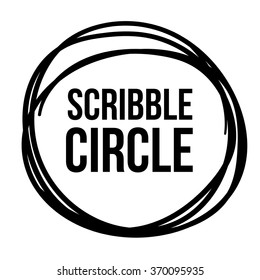 Hand Drawn Scribble Circle on white, vector logo design element