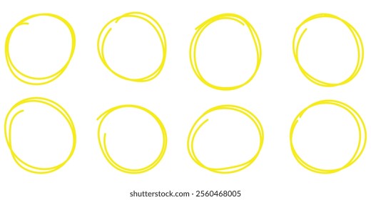 Hand drawn scribble circle set. Doodle ovals and ellipses lines. scribble circle vector illustration eps 10. 