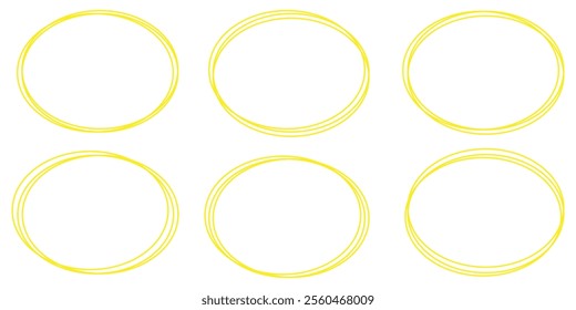 Hand drawn scribble circle set. Doodle ovals and ellipses lines. scribble circle vector illustration eps 10. 