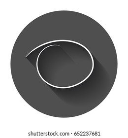 Hand drawn scribble circle. Vector element. Illustration with long shadow.