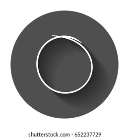Hand drawn scribble circle. Vector element. Illustration with long shadow.
