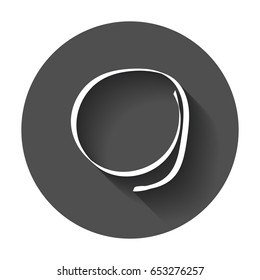 Hand drawn scribble circle. Vector element. Illustration with long shadow.