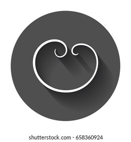 Hand drawn scribble circle. Vector element. Illustration with long shadow.