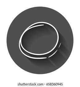 Hand drawn scribble circle. Vector element. Illustration with long shadow.