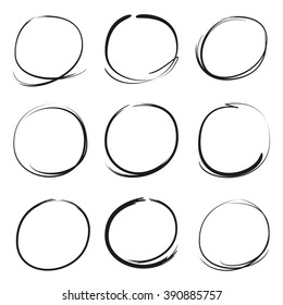 hand drawn scribble circles, circle highlighters