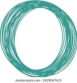 Dibujado a mano círculos de garabato color verde diseño del logotipo del vector