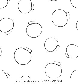 Hand drawn scribble circles line sketch icon seamless pattern background. Business concept vector illustration. Circular scribble doodle symbol pattern.