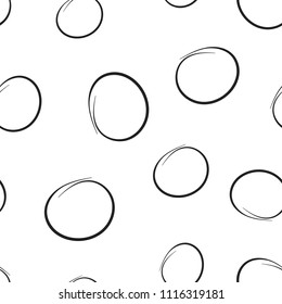 Hand drawn scribble circles line sketch icon seamless pattern background. Business concept vector illustration. Circular scribble doodle symbol pattern.