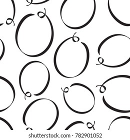 Hand drawn scribble circles seamless pattern background. Business flat vector illustration. Circles sign symbol pattern.