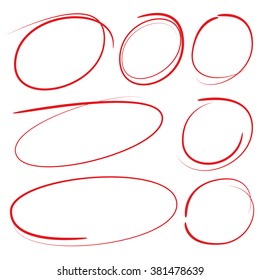 hand drawn scribble circles, vector marker circle set