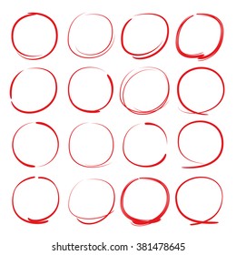 hand drawn scribble circles, vector marker circle set