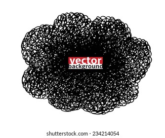Hand Drawn Scribble cloud, vector background design element. ink graphick