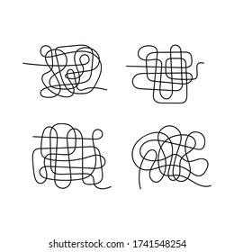 Hand drawn scribble collection. Messy lines isolated on white background. Vector illustration.