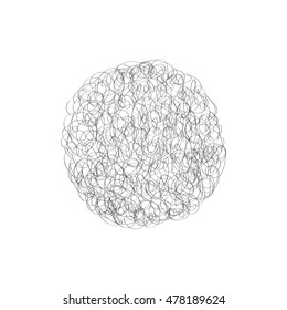 Hand drawn scribble. concept of stressful, confused, humiliation, metaphor, hopeless. isolated on white background. 