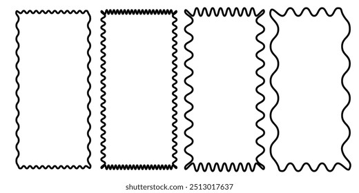 Hand drawn scribble doodle frames set. Vector